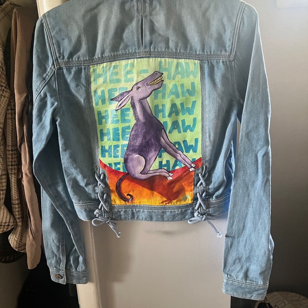 C&A The Denim Hand Painted XS Hee Haw Jacket